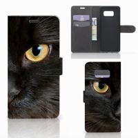 Samsung Galaxy S8 Plus | Telefoonhoesje | Met pasjeshouder | Zwarte Kat