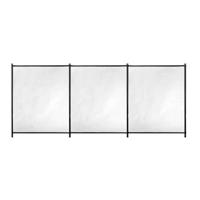 Flexibele veiligheidsbarrière - GRE - 3 m x H 1,33 m - Voorgemonteerd - Knipbaar doek - 4 palen + discrete afdekkingen