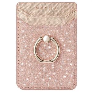 Muxma MX112 RFID-blokkerende Kaarthouder met Ringgreep - Glitter - Rose Gold