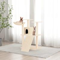 Kattenmeubel met sisal krabpalen 83 cm crmekleurig