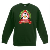 Kersttrui met pinguin groen voor jongens en meisjes 14-15 jaar (170/176)  -