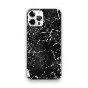 Zwart Marmer 2: iPhone 12 Pro Max Transparant Hoesje