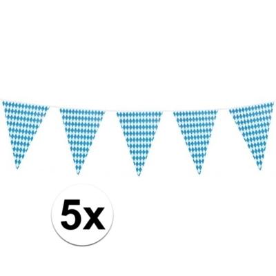 Boland Vlaggenlijn Beieren - 5x - 8 meter - 30 x 45 cm - oktoberfest - vlaggentjes