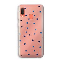 Blauwe stippen: Samsung Galaxy A20e Transparant Hoesje