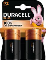 Duracell batterij Plus 100% D, blister van 2 stuks