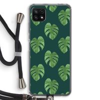 Monstera leaves: Samsung Galaxy A22 5G Transparant Hoesje met koord