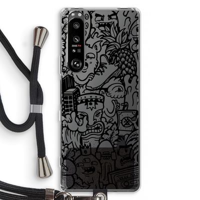 Vexx Black Mixtape: Sony Xperia 1 III Transparant Hoesje met koord