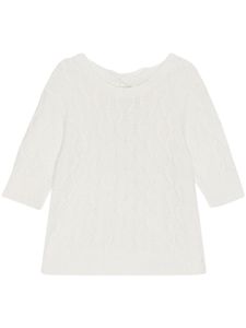 GANNI t-shirt en maille torsadée - Blanc