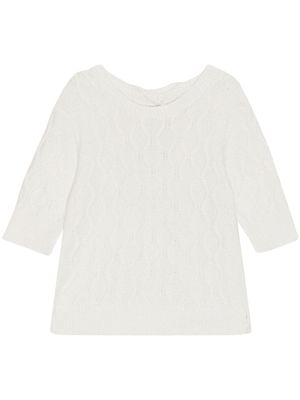 GANNI t-shirt en maille torsadée - Blanc