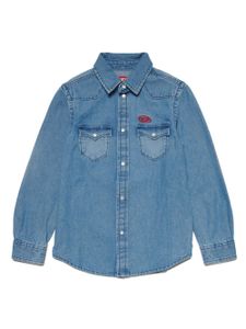 Diesel Kids chemise en jean à logo brodé Ceka Oval D - Bleu