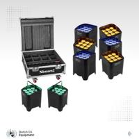 Beamz 8x BBP59 accu uplight SET in flightcase