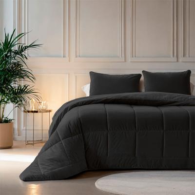 1+1 Gratis Wasbaar Dekbed Zonder Overtrek - Lazy Zonder Overtrek Velvet Zwart - Exclusief Kussensloop - 240x200 Cm (Lits-Jumeaux) - Sleeptime 200 Gram Per M² - Dekbed-Discounter.nl