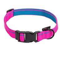 Hondenhalsband Nylon roze Stripe L