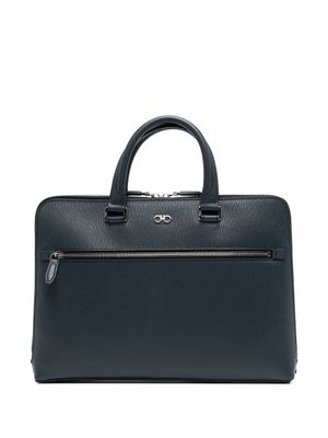 Ferragamo pochette d'ordinateur Gancini en cuir - Bleu
