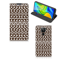 Xiaomi Redmi Note 9 Hoesje met Magneet Aztec Brown - thumbnail