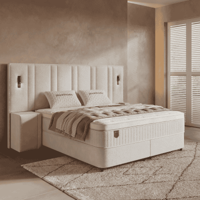 Boxspring Met Opbergruimte Royal XL 180x200 Cm Stevig & 7 Comfortzones & Hoge Instap & Inclusief Leeslampje & Inclusief Nachtkastjes Dreamhouse -