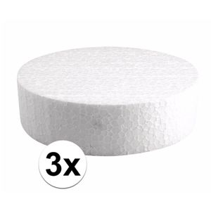 3x Piepschuimen taart schijven 15 cm   -