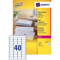 Avery Mini Etiketten, wit, 45,7 x 25,4 mm, permanent klevend - thumbnail