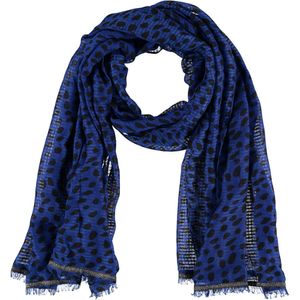Sarlini Langwerpige Sjaal Dots Kobalt Blauw/Zwart