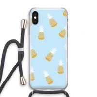 Ananasjes: iPhone XS Transparant Hoesje met koord