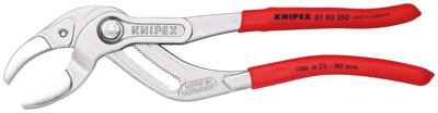Knipex Sifon- en Connectorentang | 250 mm Lengte | Anti-Slip | Kunststof Bekleed | Verchroomd - 81 03 250 SB