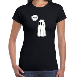 Halloween verkleed t-shirt dames - spook - zwart - geest - themafeest outfit