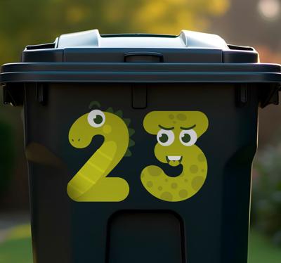 Container sticker Cartoon grappige dierennummers