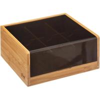 5five Theedoos - bruin - 6-vaks - bamboe hout - 22 x 21 cm