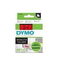 Dymo D1 Schriftband 24 mm x 7 m zwart op rood 53717 - thumbnail