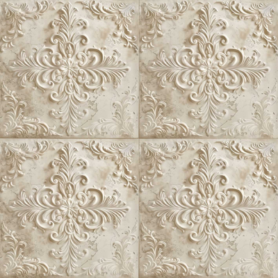 Beige tegels behang barok