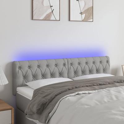 Hoofdbord LED 144x7x78/88 cm stof lichtgrijs