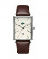 Lacoste horlogeband 2010468 / 2010465 Leder Bruin 22mm + bruin stiksel