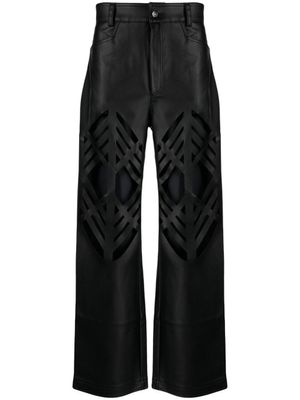 AV Vattev pantalon droit à détail de découpes au laser - Noir