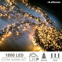 Kerstverlichting - Kerstboomverlichting - Clusterverlichting - Kerstversiering - Kerst - 1800 LED's - 36 meter - Ext...