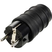 Sygonix SY-6618468 Stekker met randaarde TPE 250 V/AC Zwart IP44