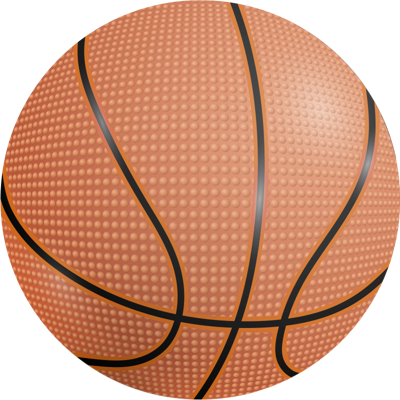 Vinyl tapijt met vorm en plaatje van basketbal