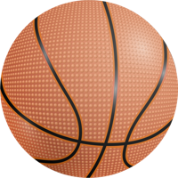 Vinyl tapijt met vorm en plaatje van basketbal Vinyl tapijt met vorm en plaatje van basketbal