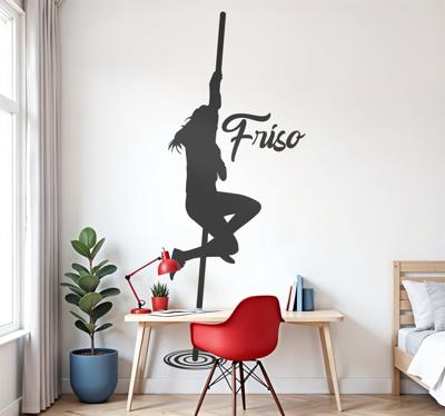 fierljeppen met naam gepersonaliseerde sticker