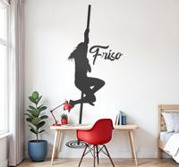fierljeppen met naam gepersonaliseerde sticker