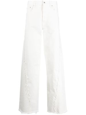 Lanvin jean ample à effet usé - Blanc