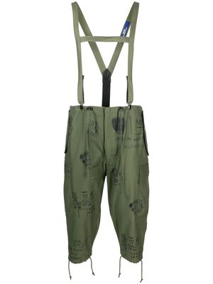Junya Watanabe Comme des Garçons Pre-Owned x Jean-Michel Basquiat pantalon à coupe courte - Vert