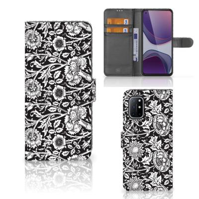 OnePlus 8T Hoesje Black Flowers OnePlus 8T Hoesje Black Flowers