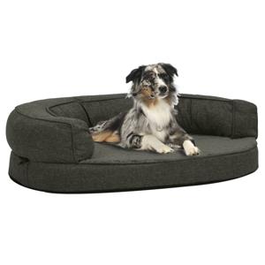 VidaXL Hondenbed ergonomisch linnen-look 75x53 cm fleece donkergrijs