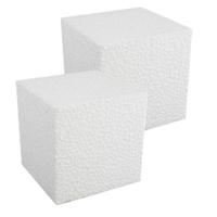 Piepschuim vorm - 10x - kubus/vierkant - wit - 10 x 10 x 10 cm - polystyreen figuur - hobby/knutsele