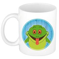 Kikker mok - wit - keramiek - 300 ml - kinder beker kikker