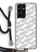 Zwanen: Samsung Galaxy S21 Ultra Transparant Hoesje met koord