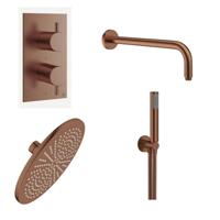 Crosswater MPRO Regendoucheset inbouw - 30cm hoofddouche - wandarm - staafhanddouche - geborsteld brons SW928087 SW928237 SW968204 SW928080 SW385437