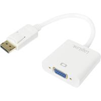 LogiLink CV0059B Adapter [1x DisplayPort stekker - 1x VGA-bus] Wit 15.00 cm - thumbnail