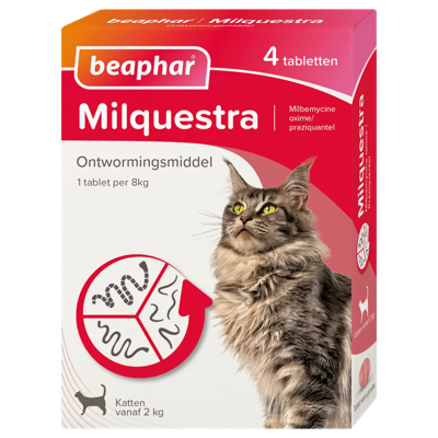 Beaphar Milquestra Ontwormingsmiddel Katten vanaf 2KG