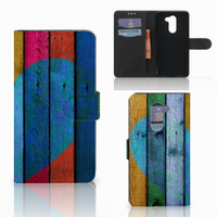 Huawei Honor 6X Book Style Case Wood Heart - Cadeau voor je Vriend - thumbnail